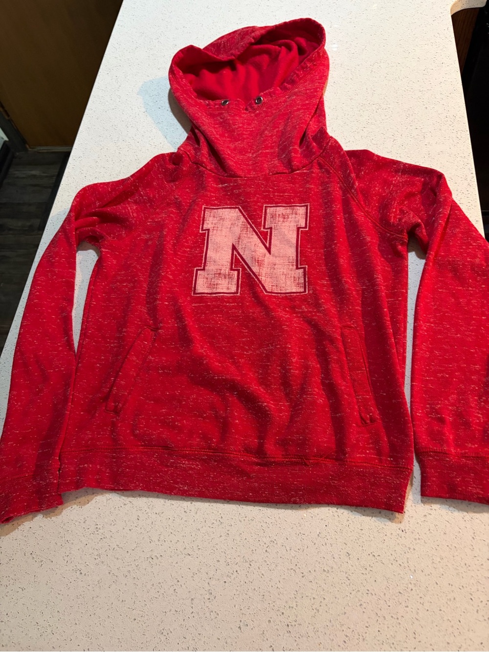 Nebraska Red Women's Hooded Sweatshirt with 'N' Graphic